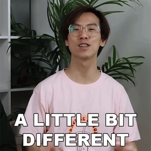 A Young Man Wearing Glasses Says A Little Bit Different GIF