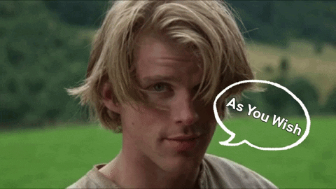A Young Man With A Speech Bubble Saying As You Wish GIF