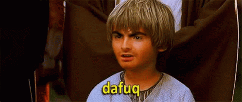 A Young Man With A Wig On His Head Is Talking To Someone And The Word Dafuq Is On The Screen . GIF