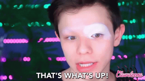 A Young Man With White Paint On His Face Says That 'S What 'S Up GIF