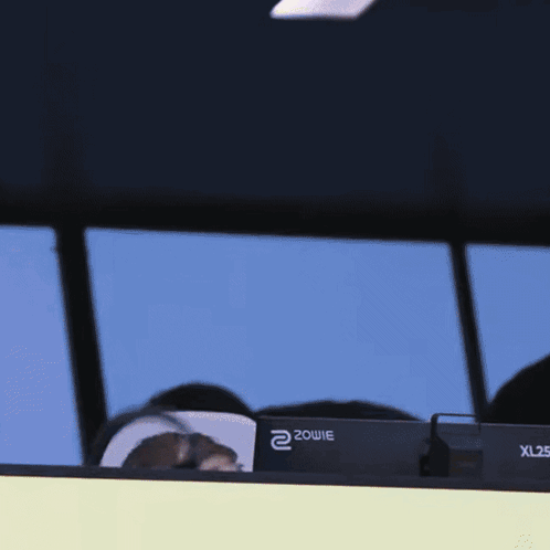 A Zowie Logo Is On The Side Of A Computer Monitor GIF