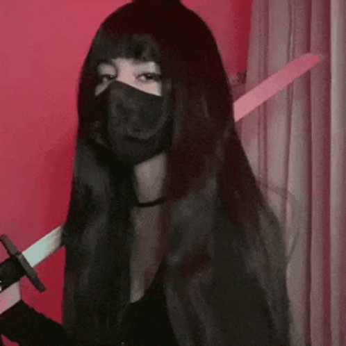 Aesthetic Girl With Face Mask GIF