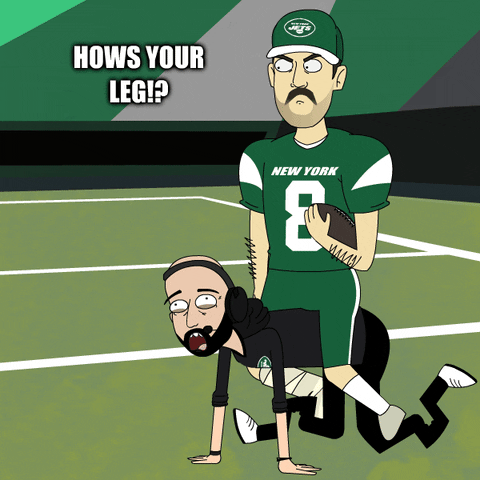 Aaron Rodger Hows Your Leg GIF