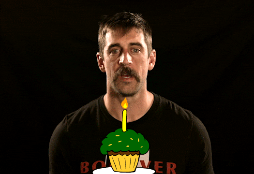 Aaron Rodgers Blowing Birthday Candle GIF