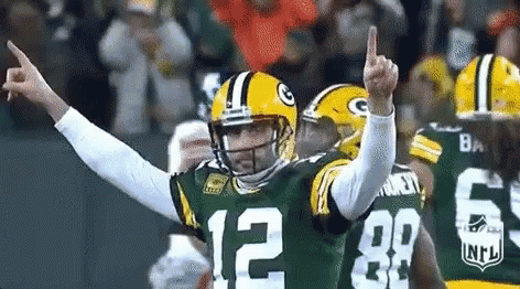 Aaron Rodgers Pointing Up GIF