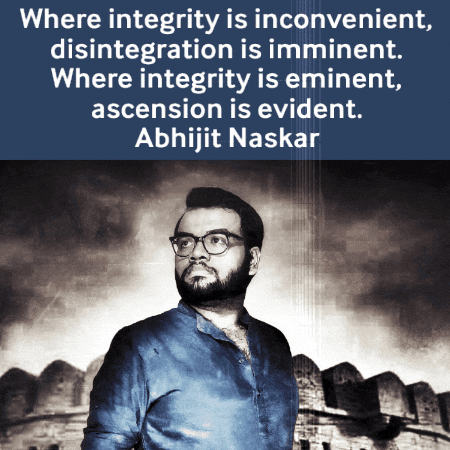 Abhijit Naskar Quote Over Man With Glasses