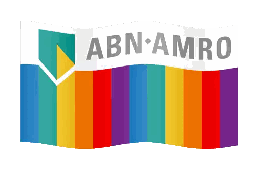 Abn Amro Logo on Colorful Stripes