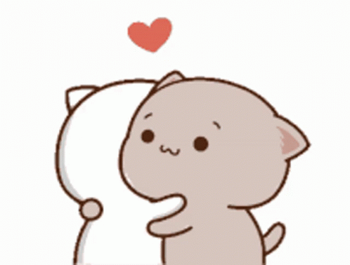Peach Cat Animated Abrazo GIF
