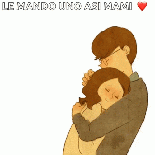 Sweet Animated Couple Abrazo GIF