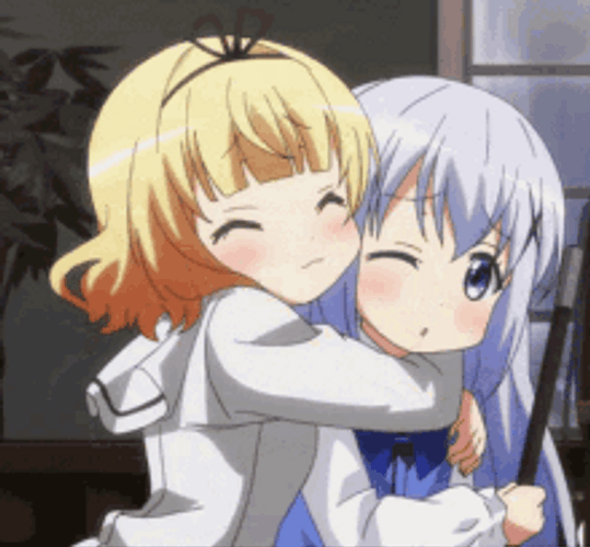 Abrazos Cute Anime Girls Hugging GIF