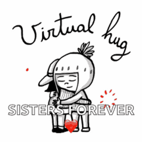 Abrazos Virtual Hug Sisters Forever GIF