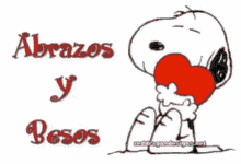 Abrazos Y Besos Snoopy Peanuts GIF