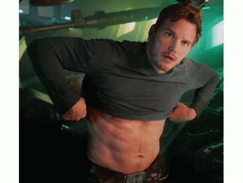 Abs Chris Pratt Putting On Shirt GIF
