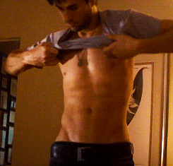Abs Enrique Iglesias Putting On Shirt GIF