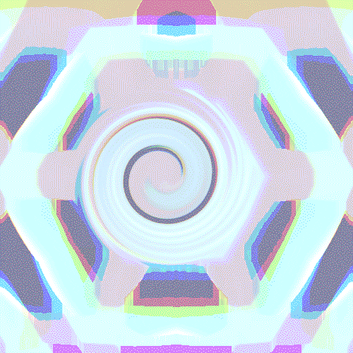 Abstract Glowing Polygons Swirl Illusion GIF