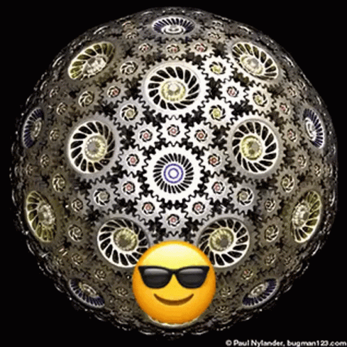 Abstract Rotating Gears Shades Emoji GIF