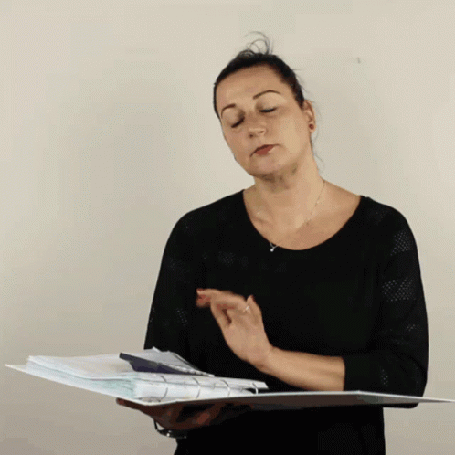 Accountant Lady Pressing On Calculator GIF