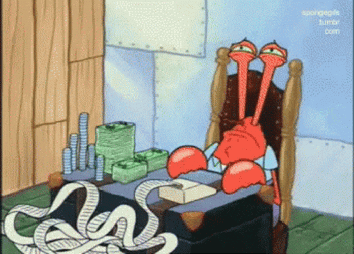 Accountant Mr Krabs GIF