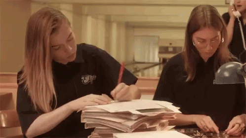 Accountants Counting And Doing Paperwork GIF