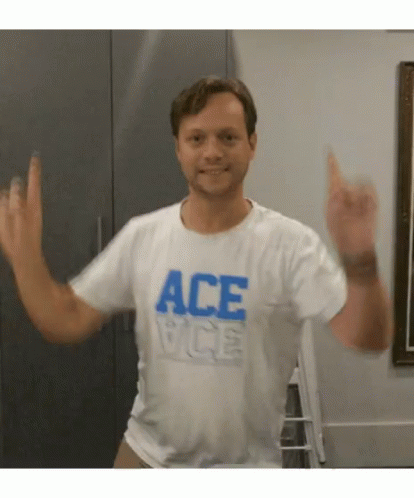 Random Guy Dancing Wearing Ace Shirt GIF
