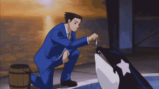 Ace Attorney Blush And Fall Phoenix Wright GIF