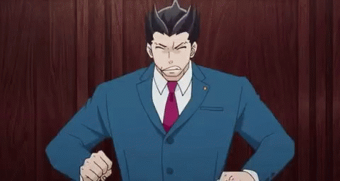 Ace Attorney Phoenix Wright Can't Control His Emotions GIF