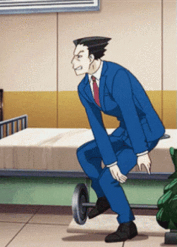 Ace Attorney Phoenix Wright Doing Weird Dance GIF