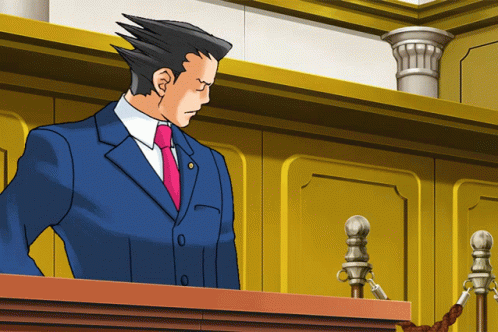 Ace Attorney Phoenix Wright Rejected Response GIF