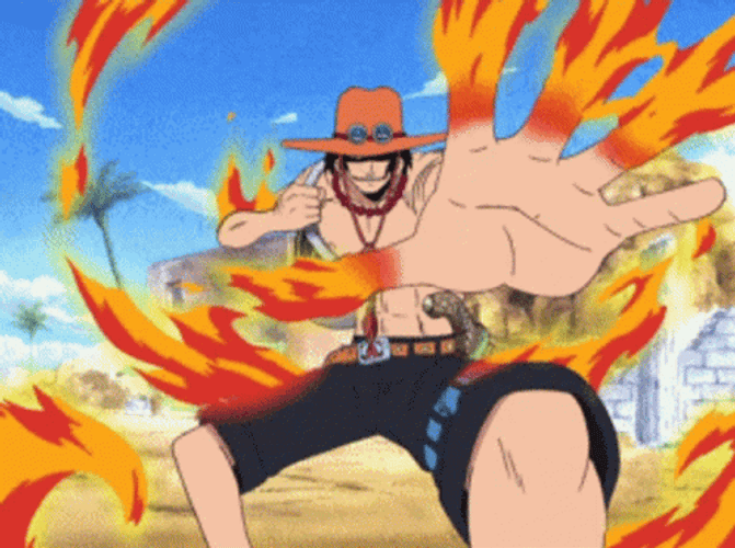 Ace Fire Attack Pose GIF