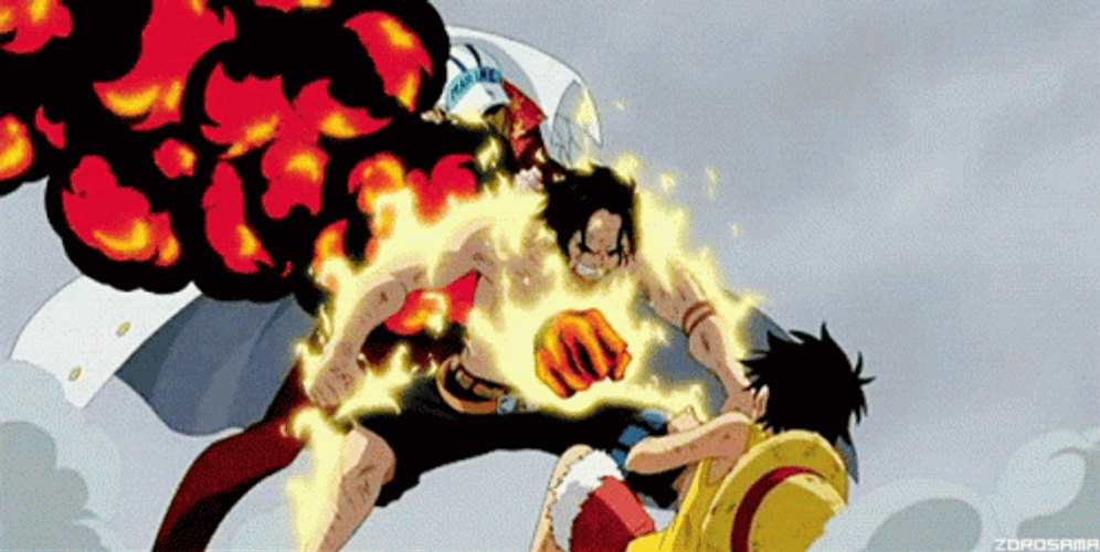 Ace One Piece Death Saving Luffy GIF