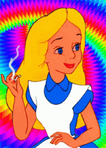 Acid Trip Alice And The Wonderland Smoking GIF