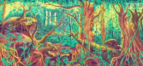 Acid Trip Forest Dream GIF
