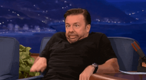 Acting Derp Ricky Gervais GIF