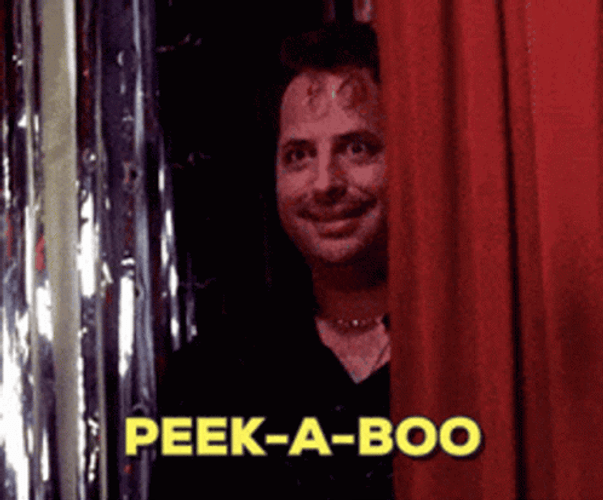 Actor Jon Lovitz Peek A Boo Curtain GIF