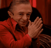 Actor Michael Anderson Rubbing Hand Evil Smile GIF