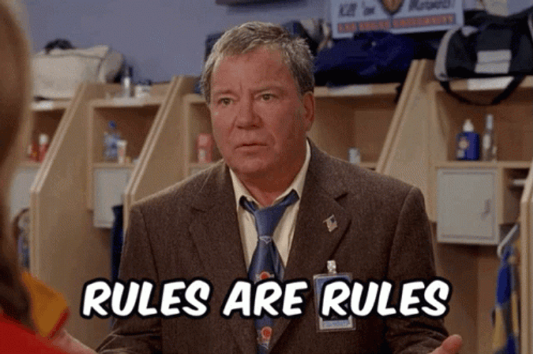 Actor William Shatner Rules Are Rules GIF