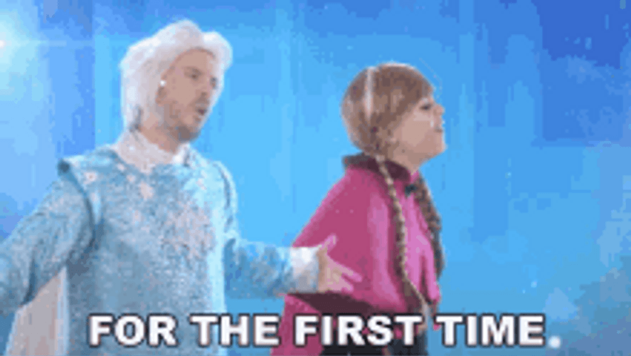 Actors Singing For The First Time In Frozen Stage Play GIF