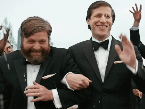 Actors Zach Galifianakis And Andy Samberg Marriage GIF