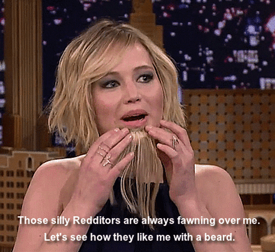 Actress Jennifer Lawrence Silly Reddit Users Always Fawning Over Me GIF