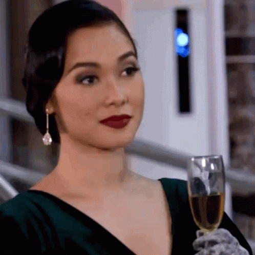 Actress Maja Salvador Drinking Wine GIF