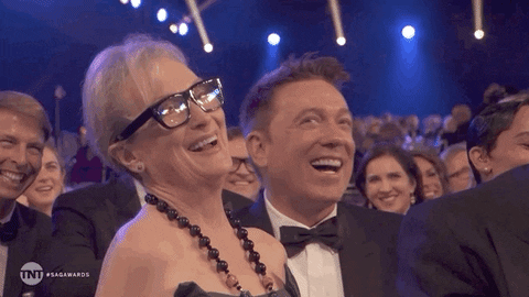 Actress Meryl Streep Chuckling GIF