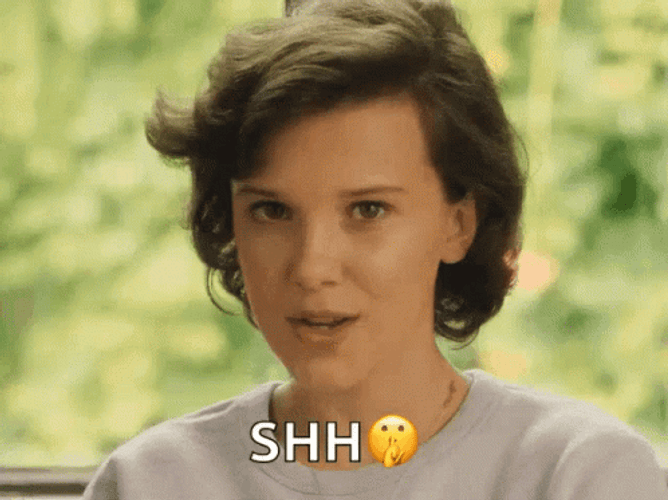Actress Millie Bobby Brown Shh GIF