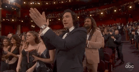 Adam Driver Clapping In Academy Awards GIF