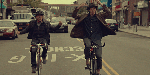 Adam Driver Riding A Bicycle GIF