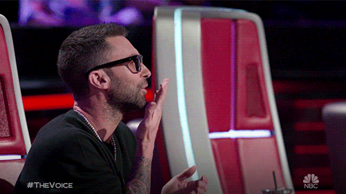 Adam Levine Blow Kiss Kelly Clarkson GIF