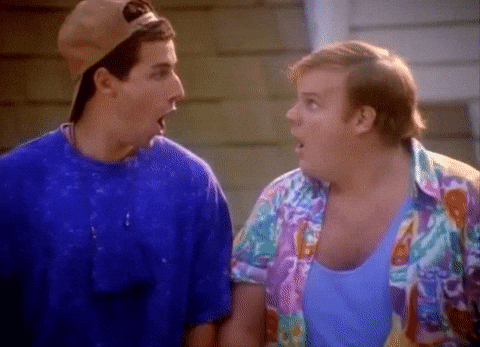 Adam Sandler Chris Farley Look Up GIF