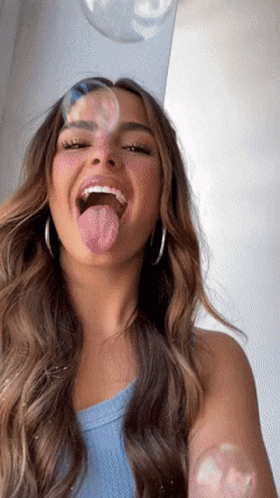 Addison Rae Playing Bubbles GIF