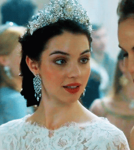 Elegant Looking Adelaide Kane Confused Reaction GIF