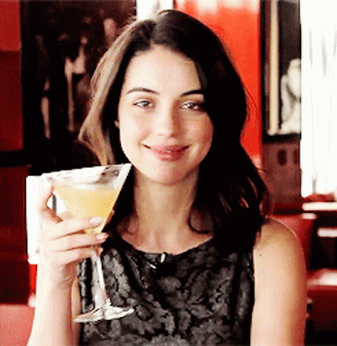 Demure Adelaide Kane Sipping Wine GIF