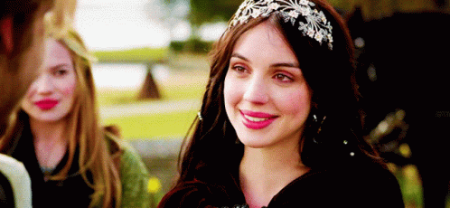 Smiling Adelaide Kane Intense Gaze GIF